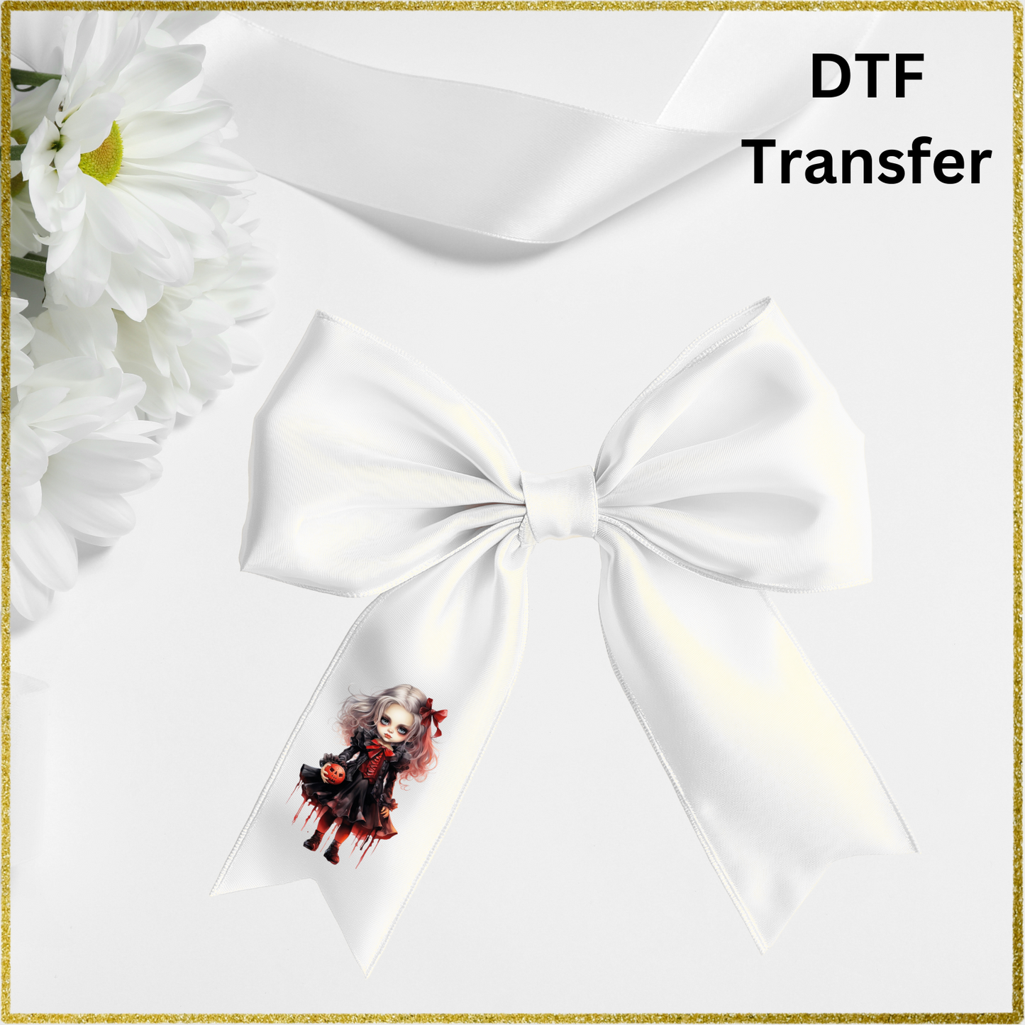 DTF for 4inch bows (Pack of 10) - Creepy Girl Red Dress
