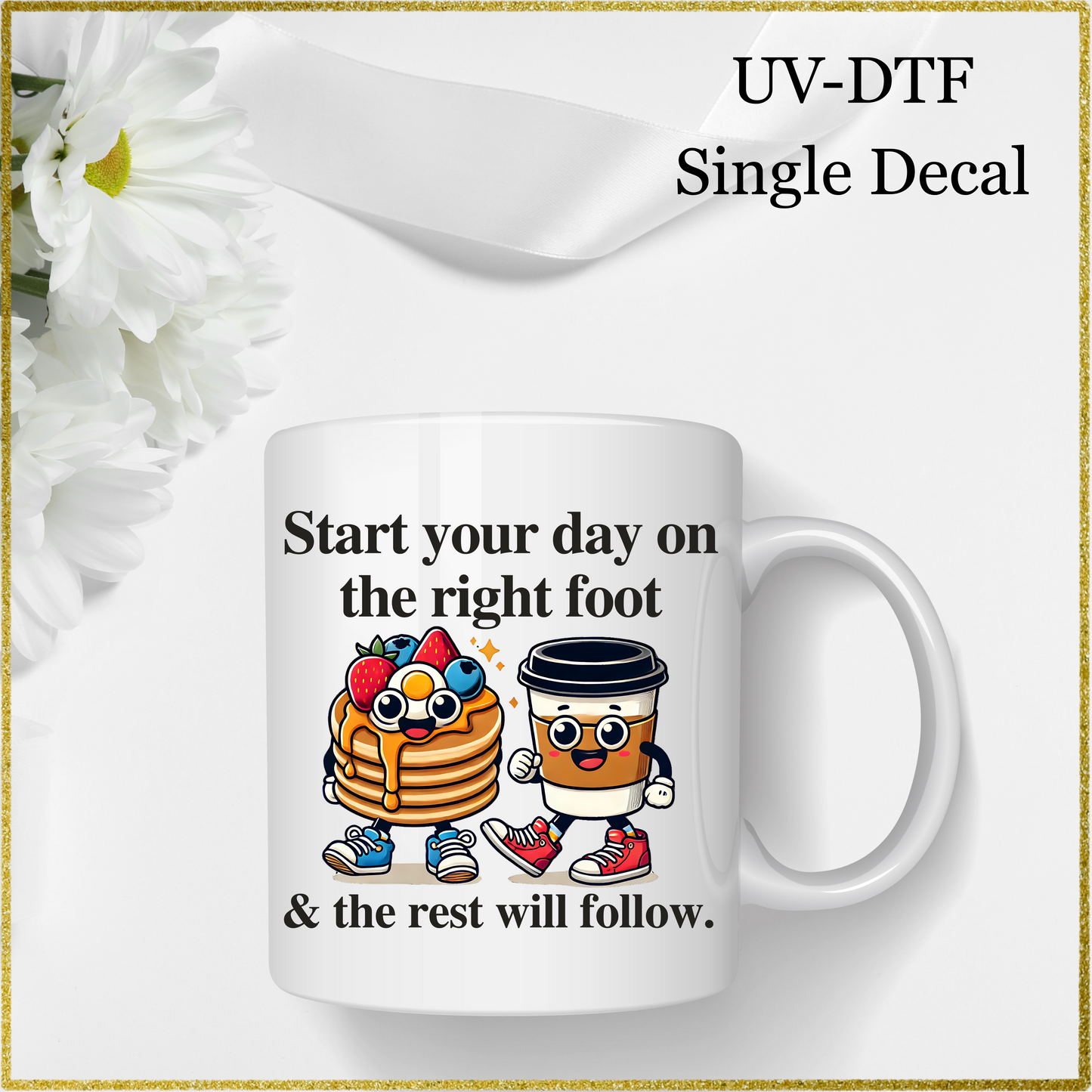 UV-DTF Single Decal - Coffee and Pancakes