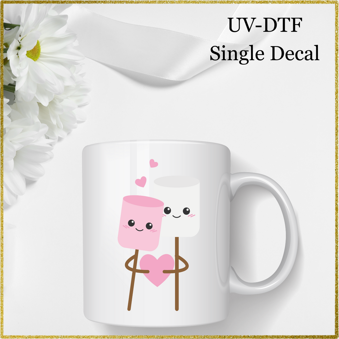 UV-DTF Single Decal - Cute Marshmellows
