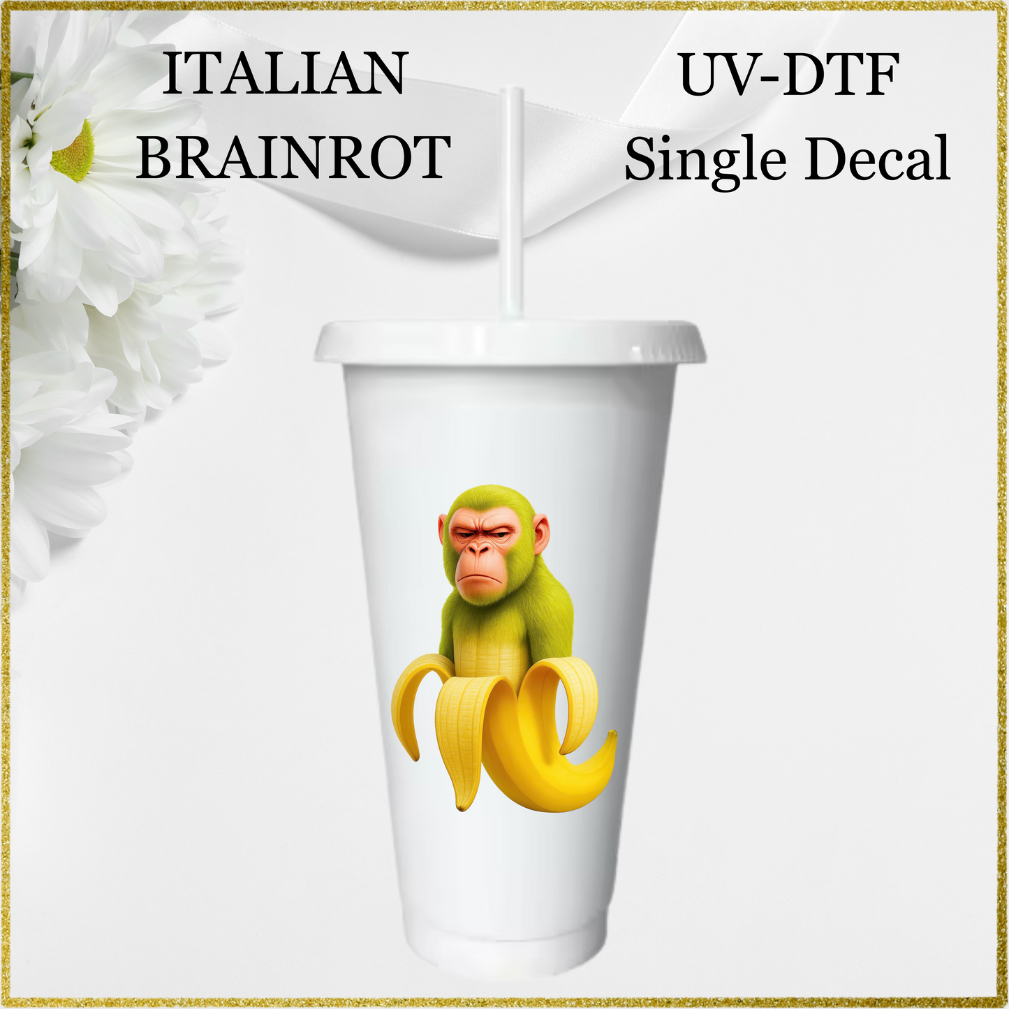 UV-DTF Single Decal - Banana / Monkey Hybrid