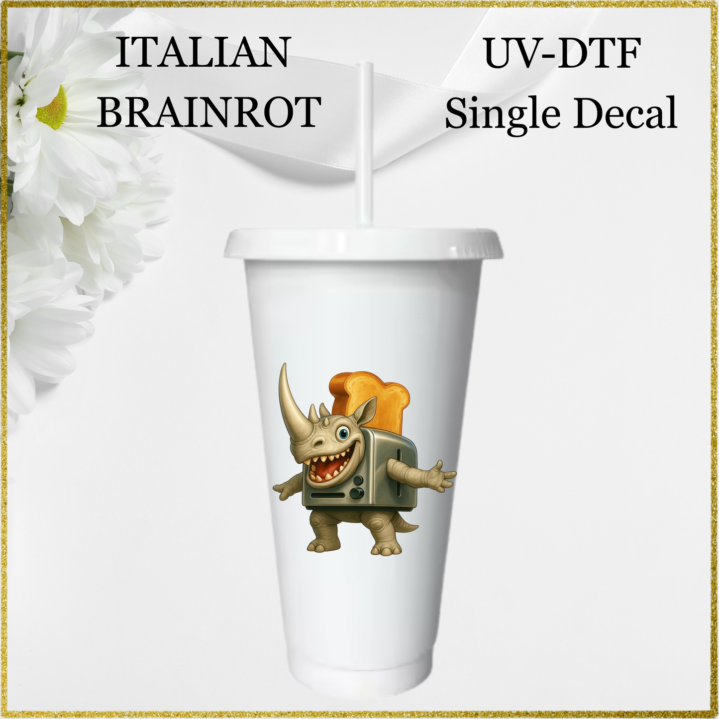 UV-DTF Single Decal - Rhino Toaster