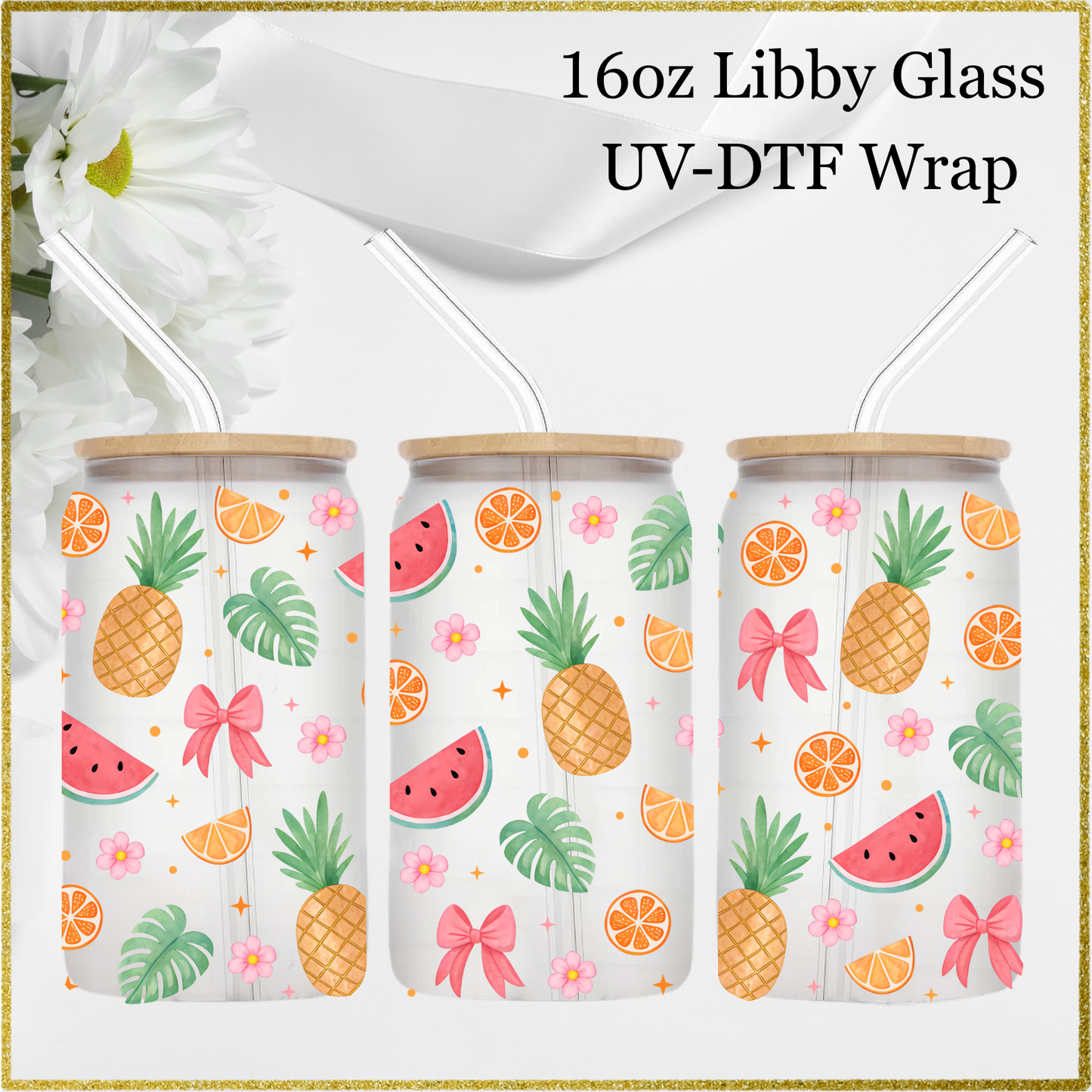 16oz UV-DTF Wrap - Summer Fruits