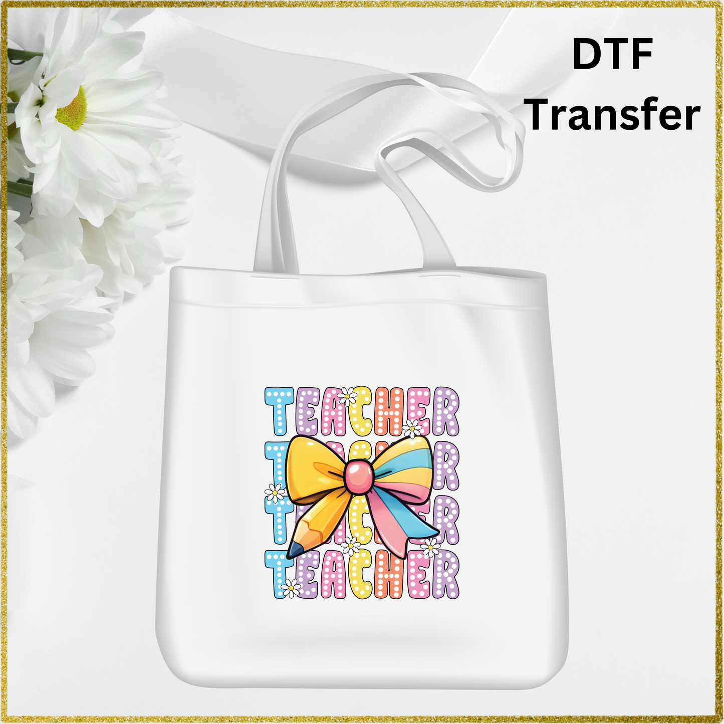 DTF Transfer - Teacher Bow