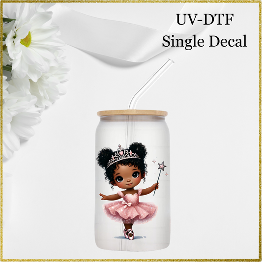 UV-DTF Single Decal - Ballerina Afro Hair