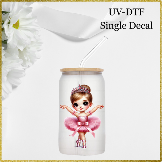 UV-DTF Single Decal - Ballerina Brown Hair