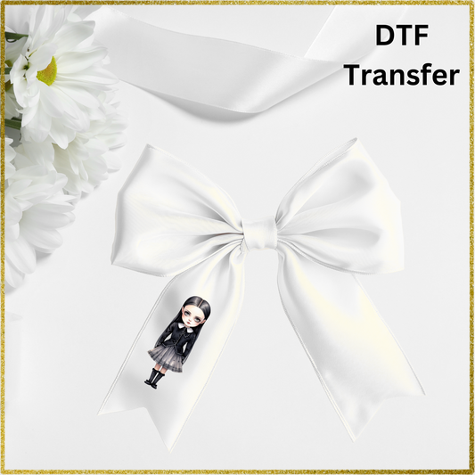 DTF for 4inch bows (Pack of 10) - Girl in black dress