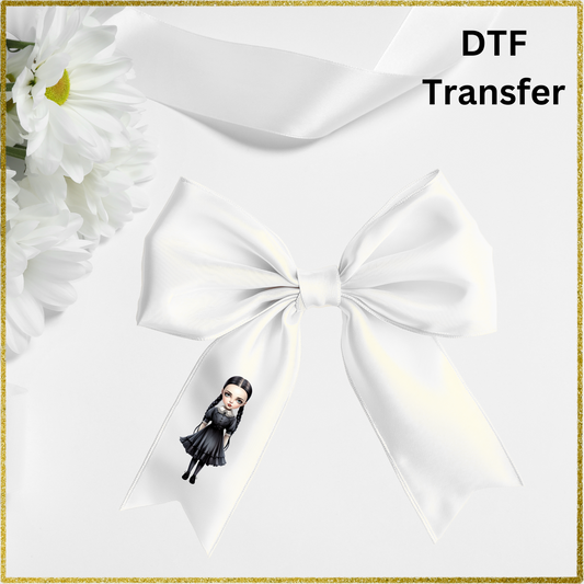 DTF for 4inch bows (Pack of 10) - Girl in black dress plaits