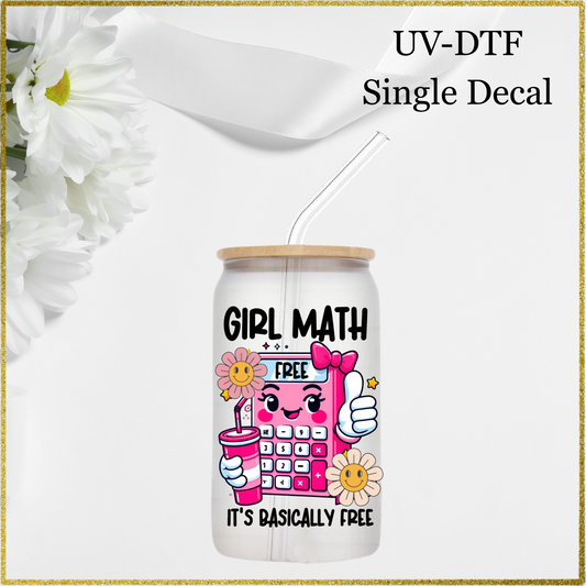 UV-DTF Single Decal - Girl Math