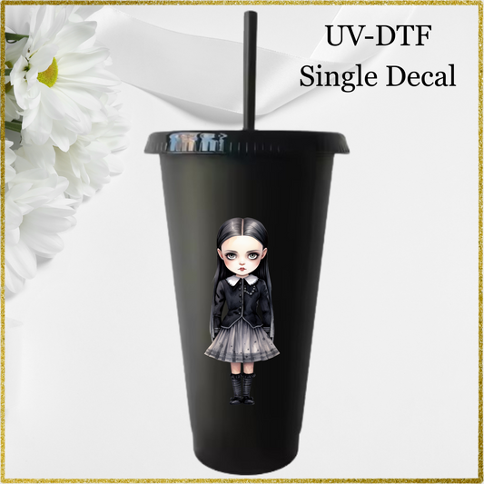 UV-DTF Single Decal - Girl in black dress