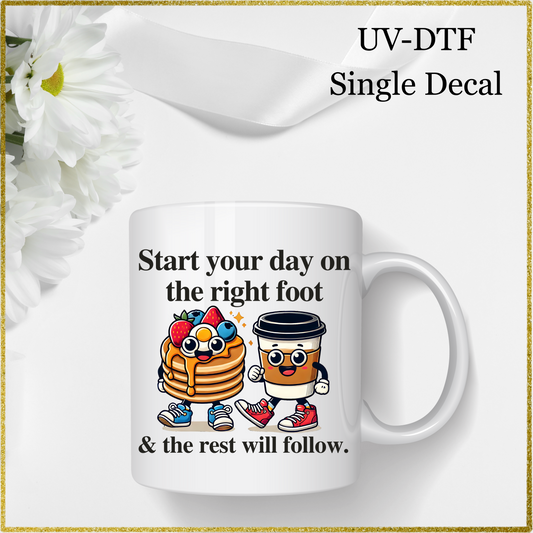 UV-DTF Single Decal - Coffee and Pancakes