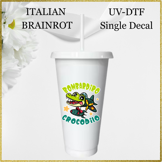UV-DTF Single Decal - Bombardiro Crocodilo
