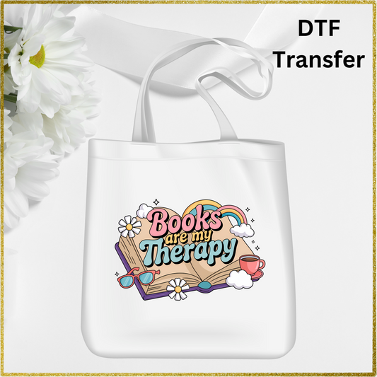 DTF Transfer - Books are my therapy