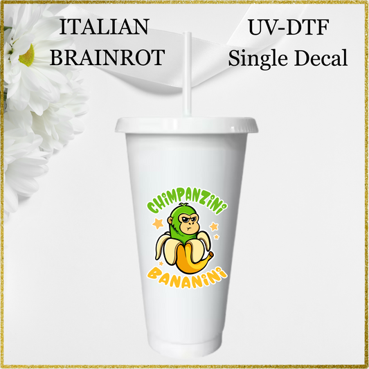 UV-DTF Single Decal - Chimpanzini Bananini