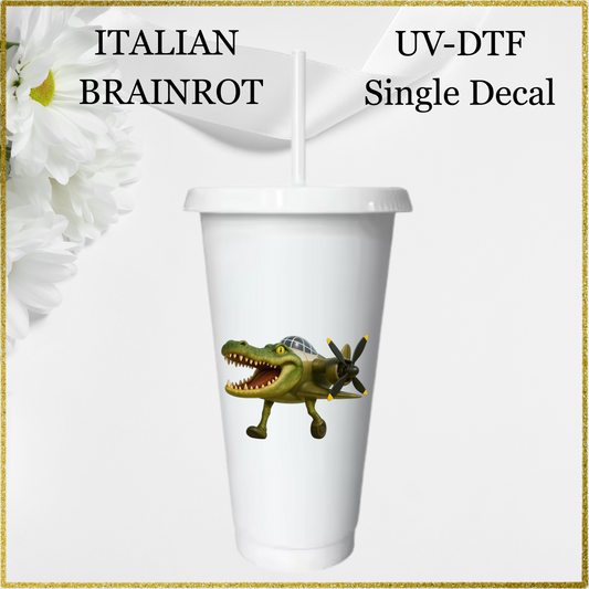 UV-DTF Single Decal - Crocodile Helicopter