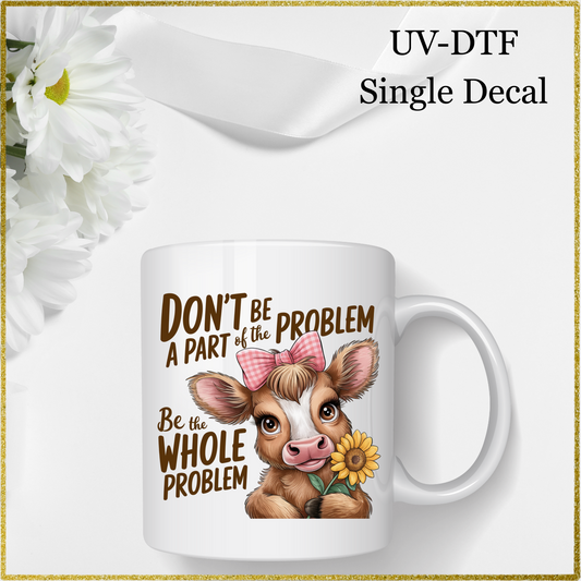 UV-DTF Single Decal - Highland Cow Quote