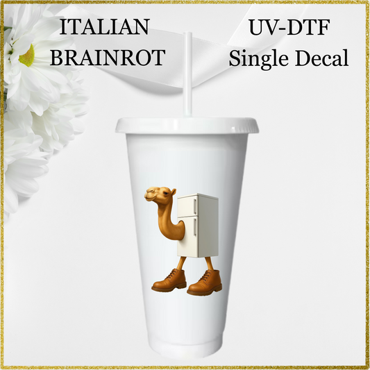 UV-DTF Single Decal - Fridge / Camel