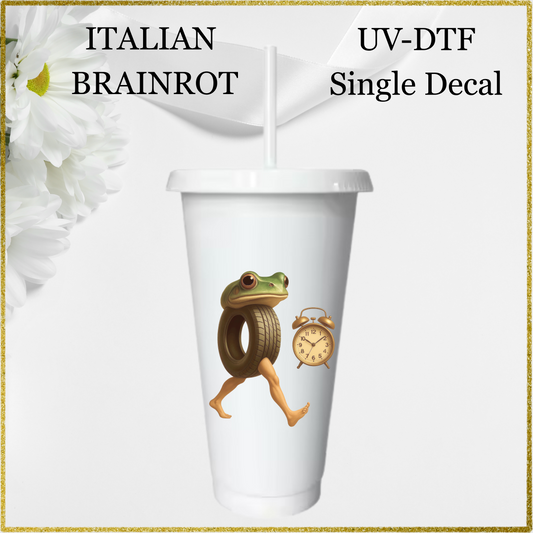UV-DTF Single Decal - Frog / Tire