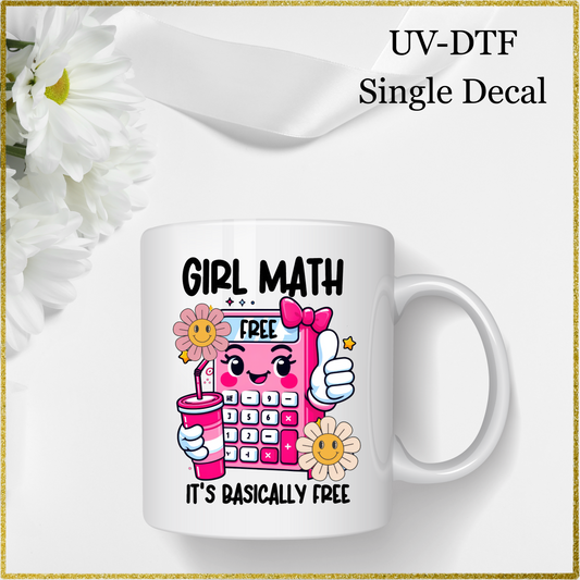 UV-DTF Single Decal - Girl Math