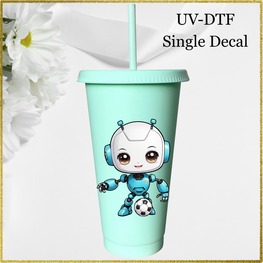 UV-DTF Single Decal - Girl Robot Football