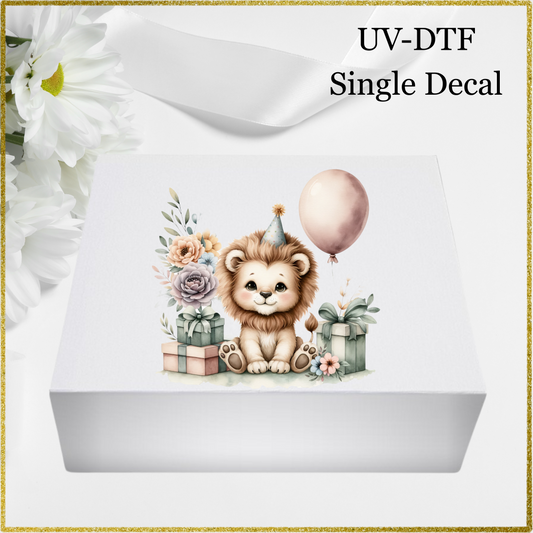 UV-DTF Single Decal - Lion Birthday Design