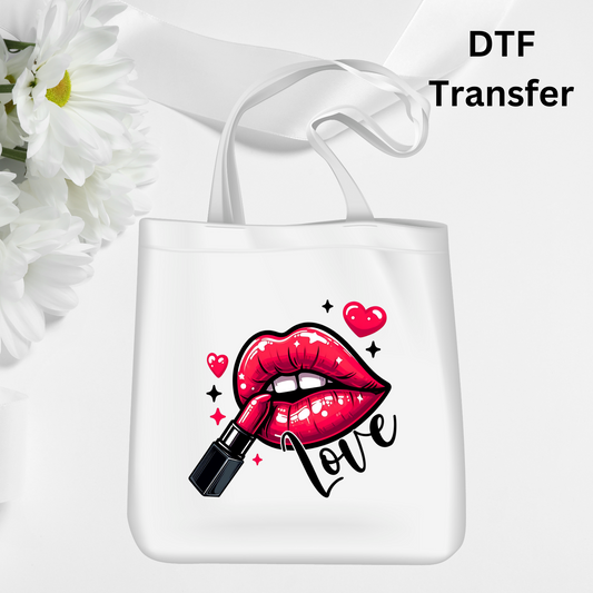 DTF Transfer - Lips Love Design 1