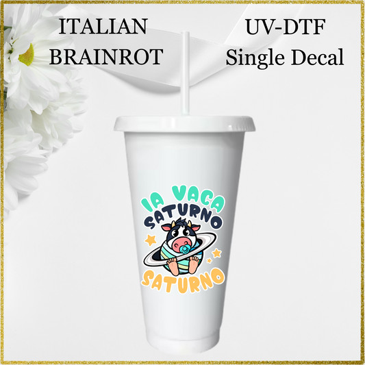 UV-DTF Single Decal - La vaca saturno