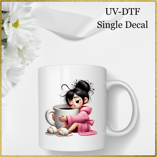 UV-DTF Single Decal - Cozy Coffee Lover