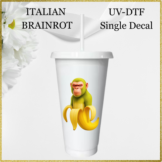 UV-DTF Single Decal - Banana / Monkey Hybrid