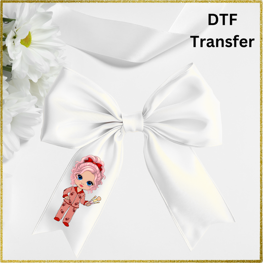 DTF for 4inch bows (Pack of 10) - Dolly Pink Hair