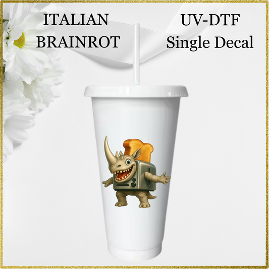 UV-DTF Single Decal - Rhino Toaster