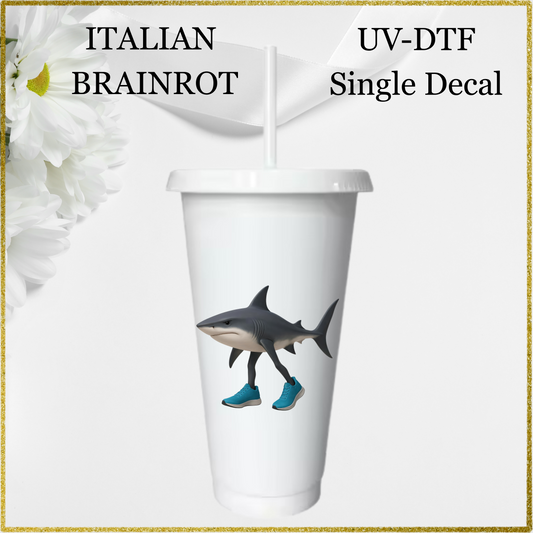 UV-DTF Single Decal - Shark with shoes