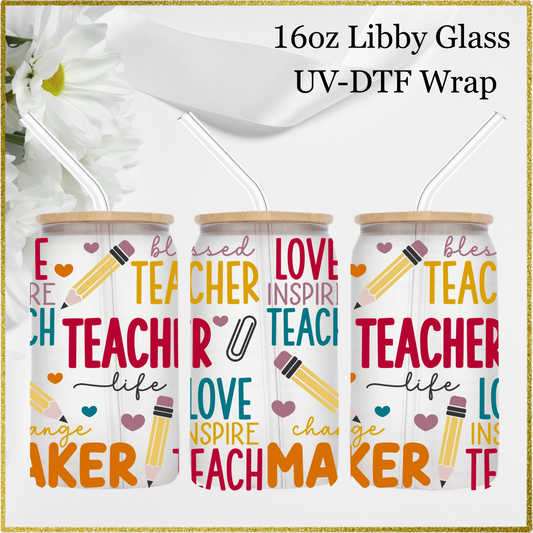 16oz UV-DTF Wrap - Teacher
