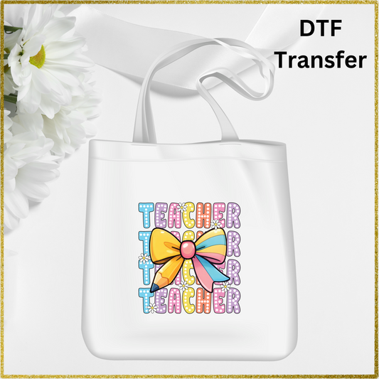 DTF Transfer - Teacher Bow