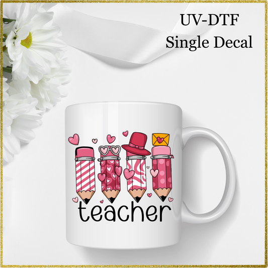 UV-DTF Single Decal - Teacher Pencil
