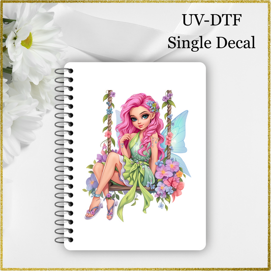 UV-DTF Single Decal - Fairy with pink hair