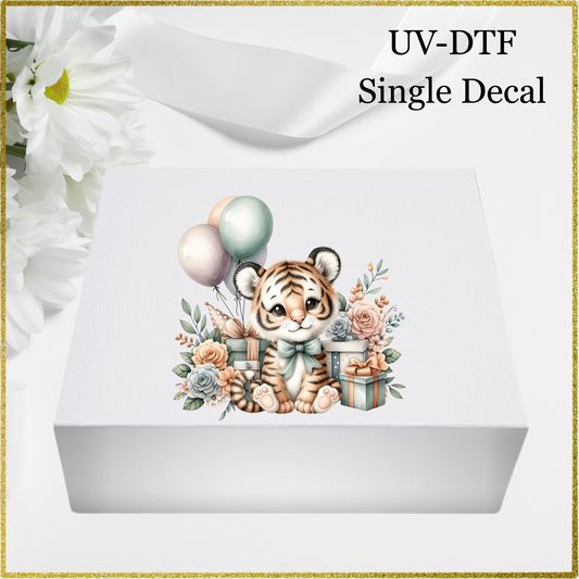 UV-DTF Single Decal - Tiger Birthday Design